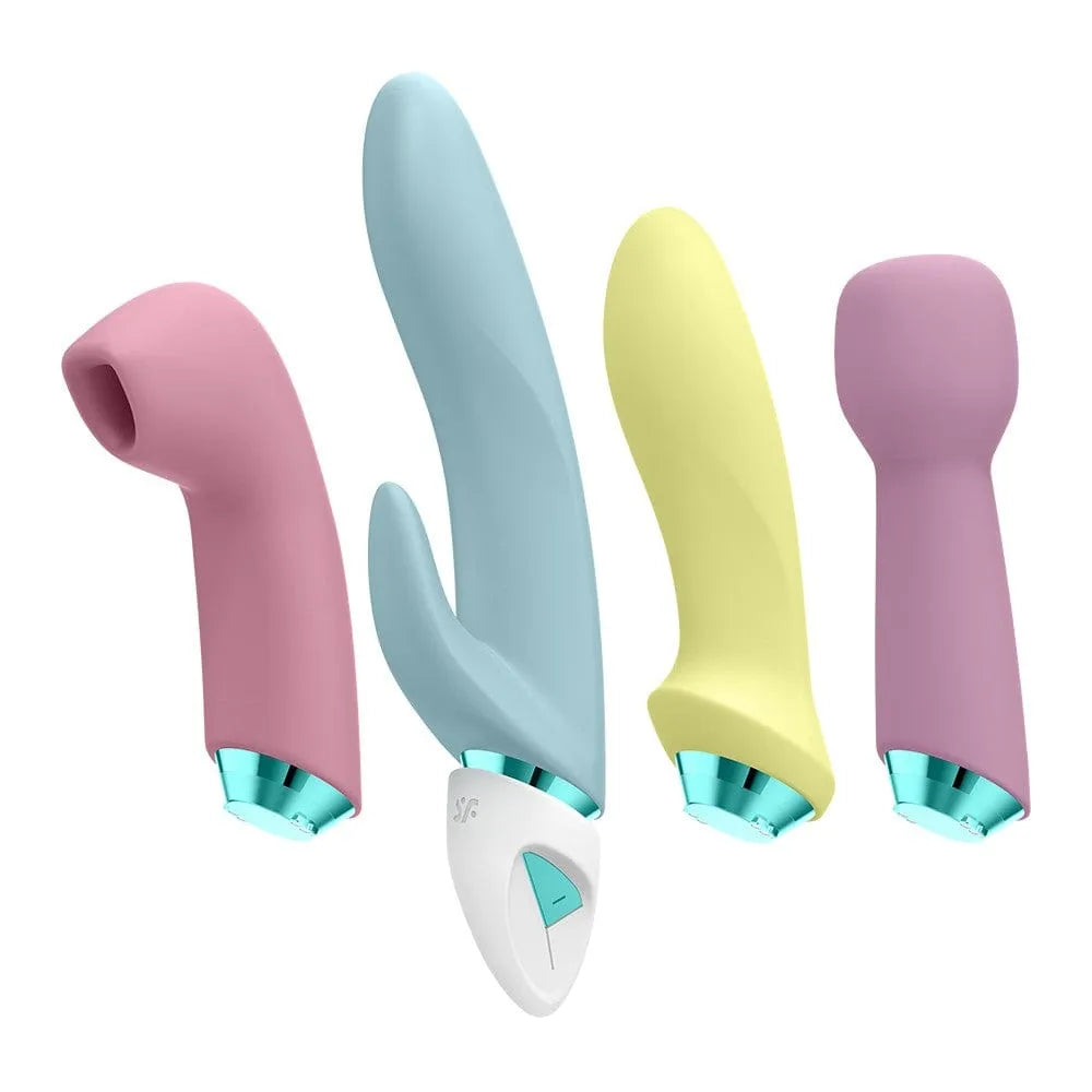 Coffret Satisfyer sextoys silicone hypoallergénique ultradoux étanche IPX7 stimulateur pulsation vibromasseur double bâton moteur interchangeable 21 façons sensations plaisir