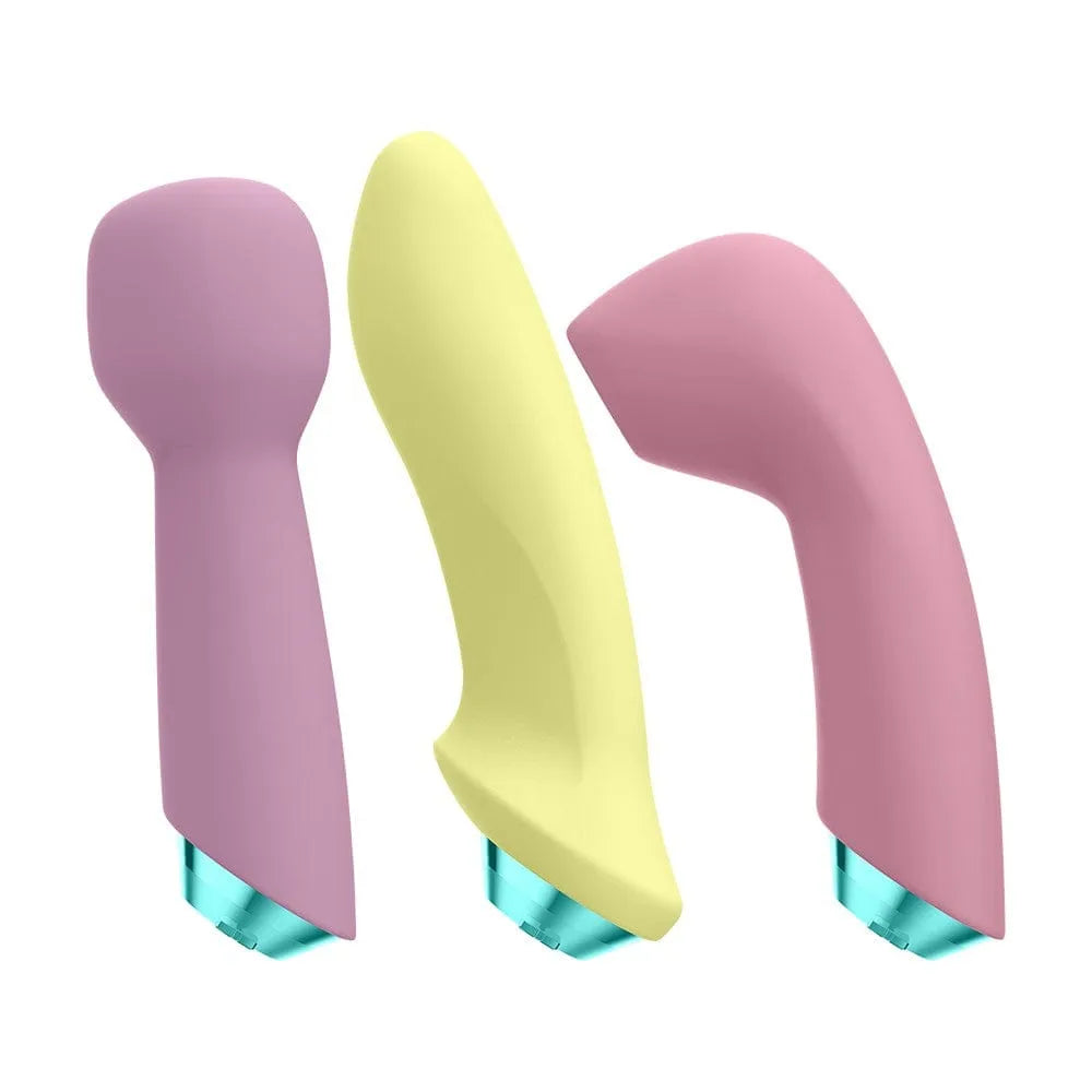 Coffret Satisfyer sextoys silicone pastel, stimulateur, vibromasseur, étanche IPX7, moteur interchangeable, 21 modes.