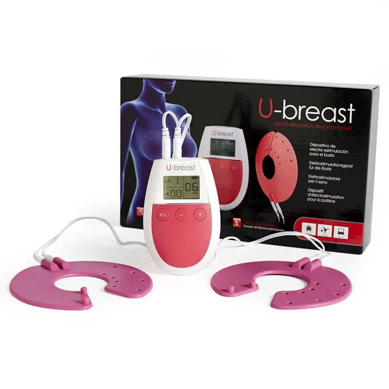 Électrostimulateur mammaire augmentation naturelle poitrine raffermissement tonicité stimulation circulation sanguine renforcement ligaments thoraciques massage électromagnétique gel conducteur portable batteries domicile