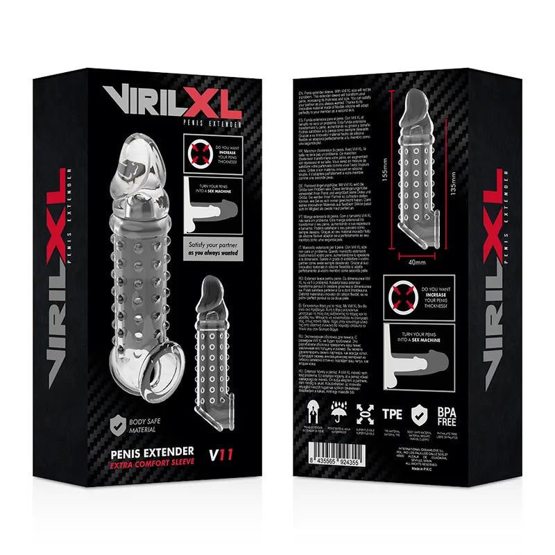 Manchon Pénien Extensible Virilxl Pour Plaisir Intense