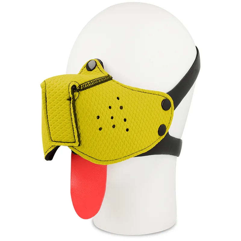 Masque Muselière Fétichiste Jaune Réglable