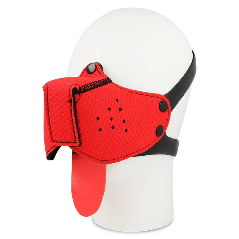 Masque Muselière Rouge Fétichiste Réglable