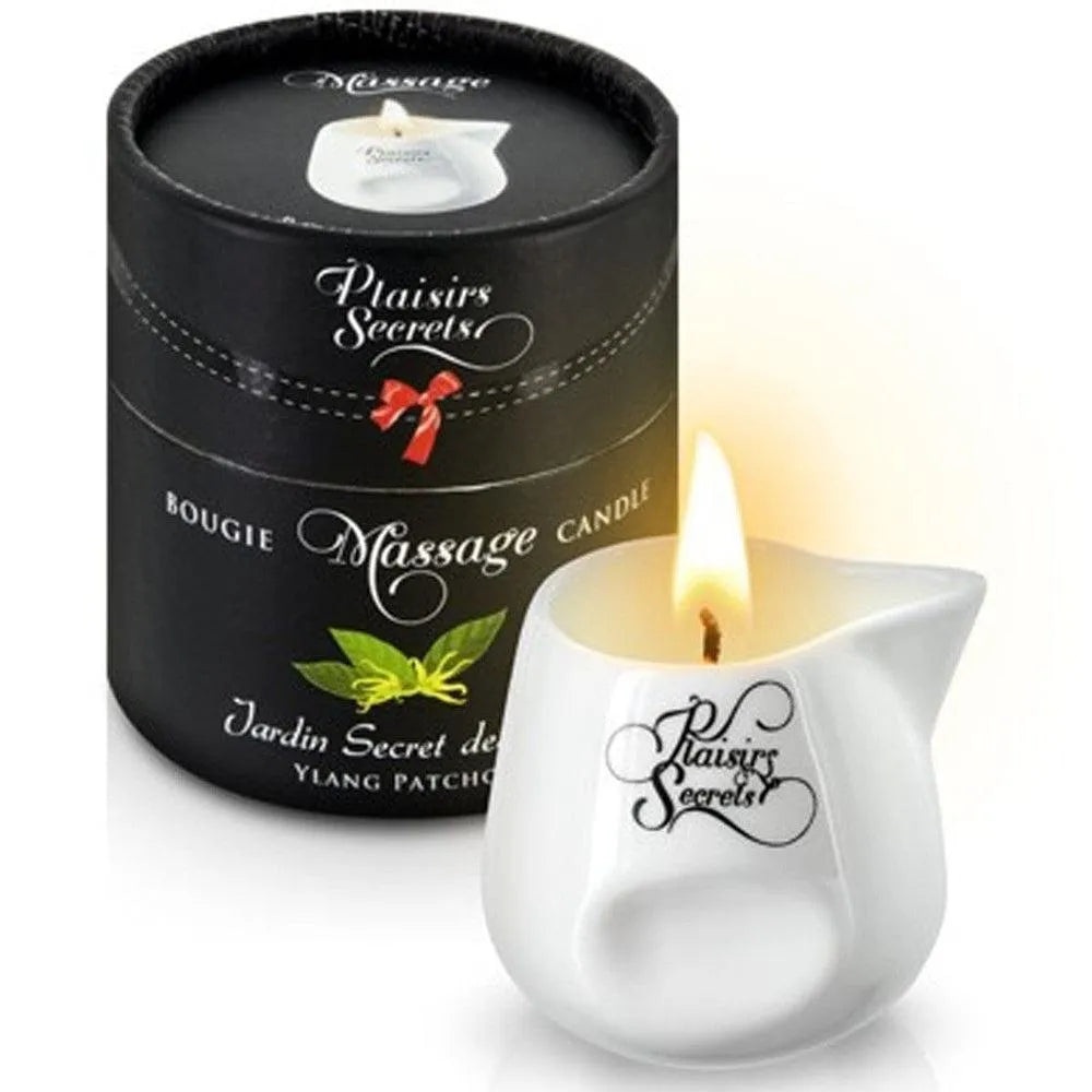 bougie massage chaude ylang patchouli cire végétale naturelle pot céramique 80ml verseur peau soyeuse sensuelle relaxante française certifiée