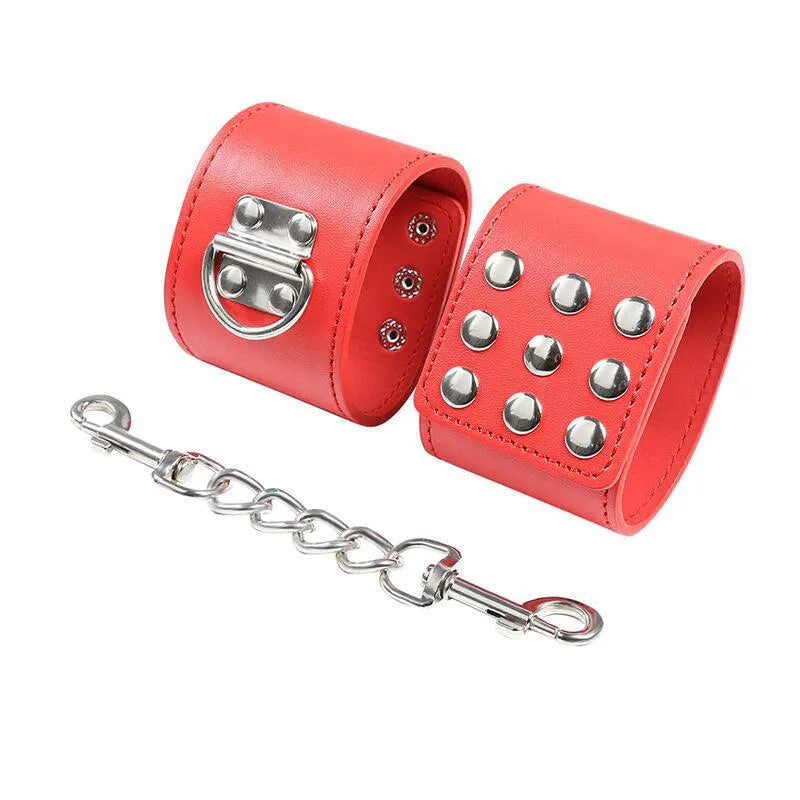 Menottes Ajustables Rouges En Pvc Pour Fétichisme