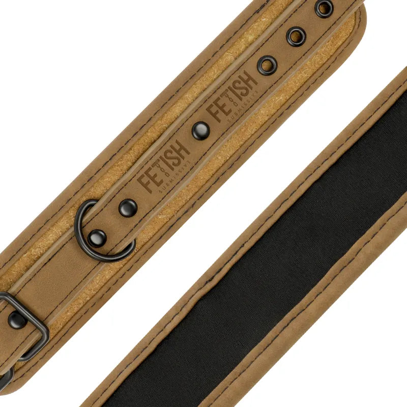 Menottes Bdsm Cuir Vegan Métal Sans Nickel