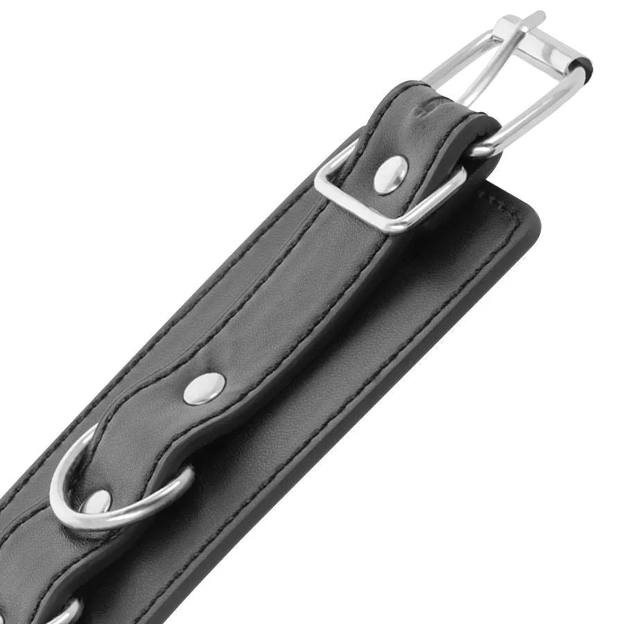 Menottes Cuir Pvc Réglables Noires Bdsm