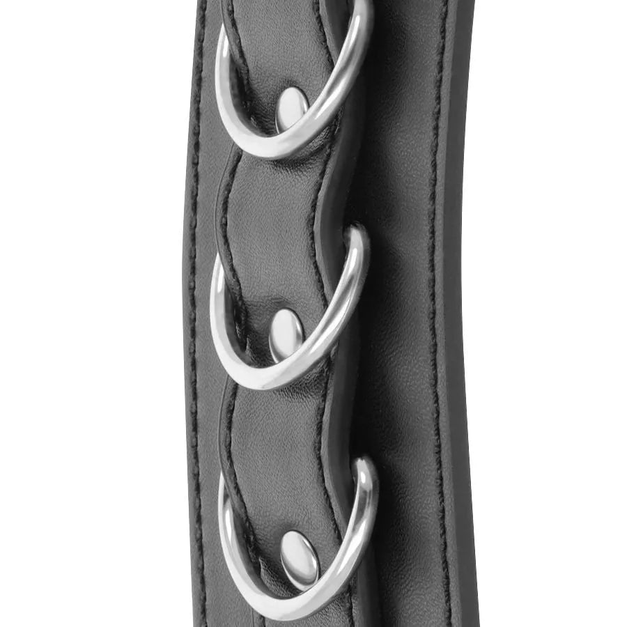Menottes Cuir Pvc Réglables Noires Bdsm