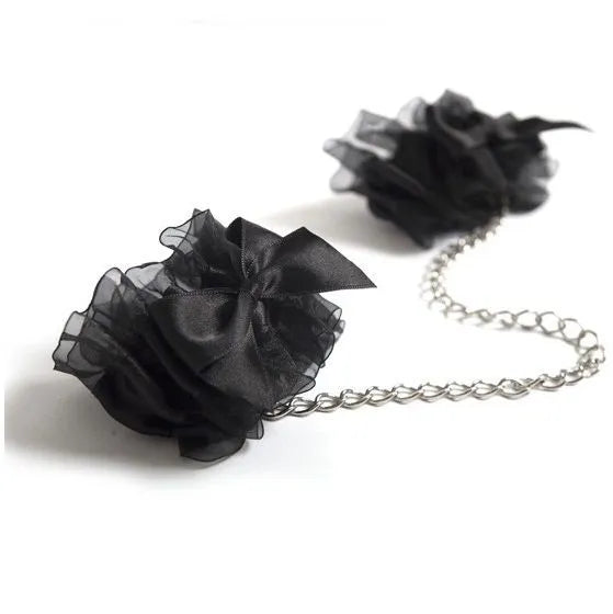 Menottes Organza Satin Sophistiquées Bondage Féminin