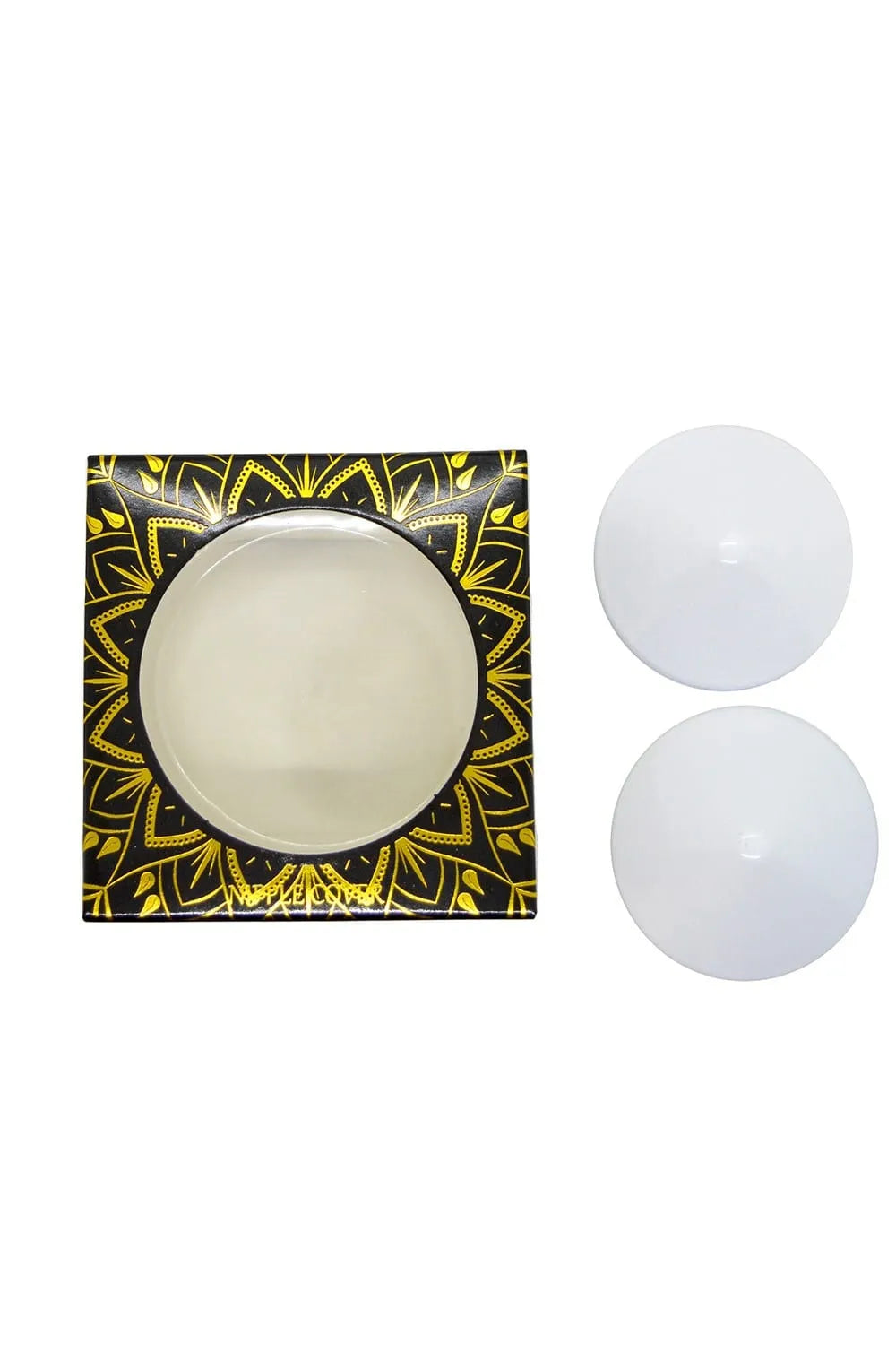 couvre téton métallique blanc réutilisable conique adhésif discret confortable élégant durable fixation sécurisée diamètre51mm haute qualité
