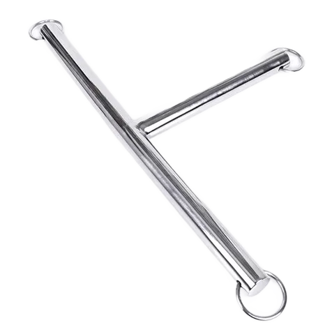 épandeur barre T acier inoxydable polissage manuel lisse robuste durable sécuritaire ergonomique design esthétique bondage sensuel intime donjon
