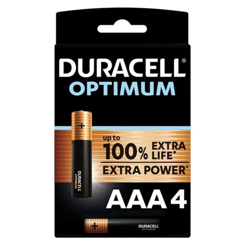 Duracell Optimum AAA piles alcalines haute capacité longue durée autonomie prolongée performance fiabilité stockage 10ans emballage organisé