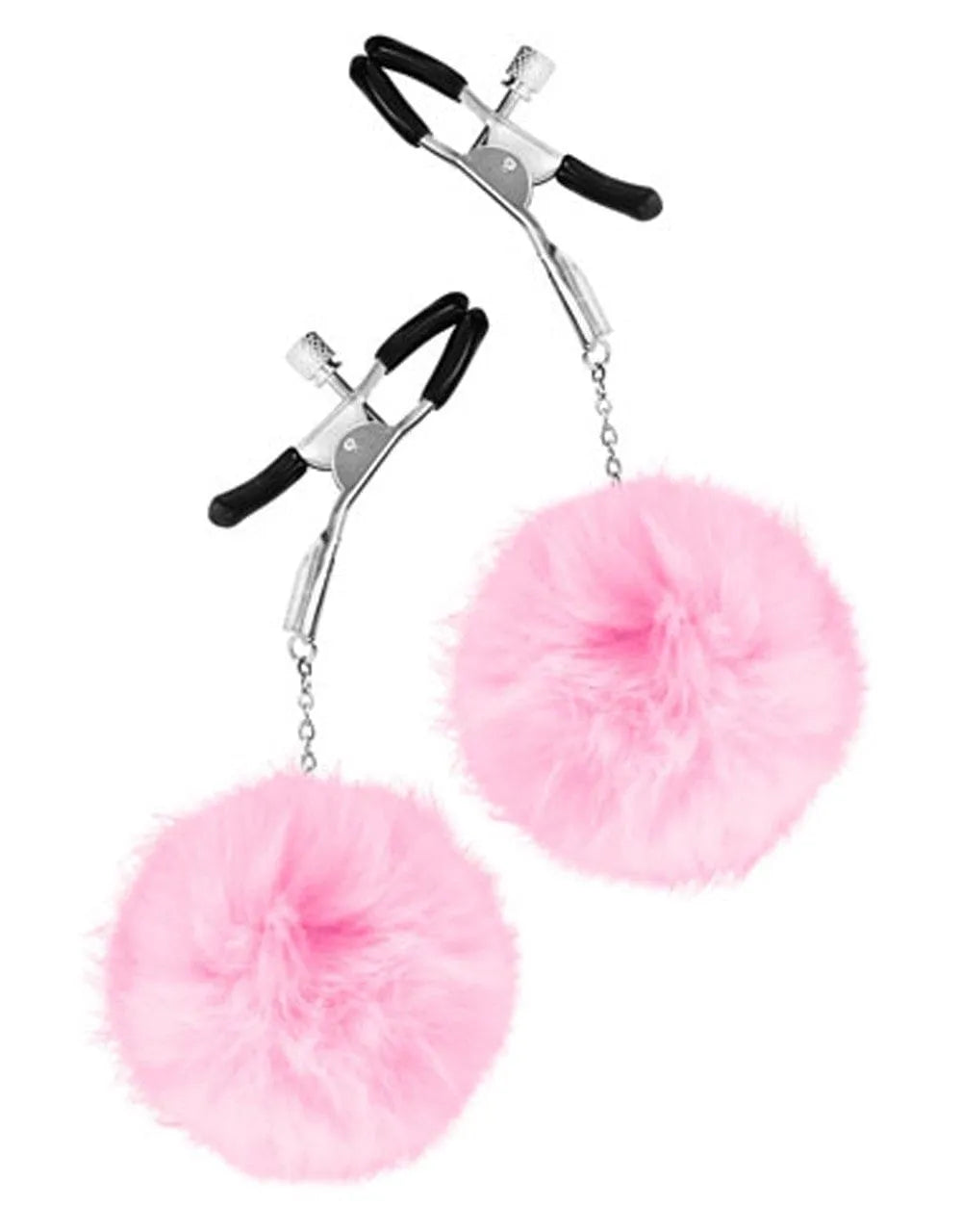 Pinces À Seins Bdsm Avec Pompons Roses