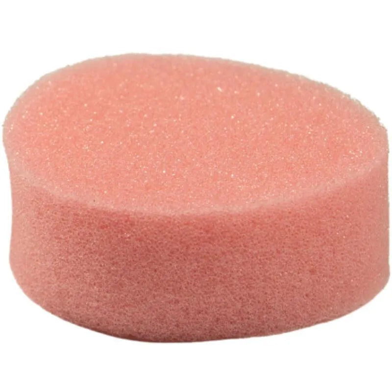 Éponge menstruelle rose, ronde, douce, hypoallergénique, flexible, sans cordon, pour protection intime discrète et fiable.