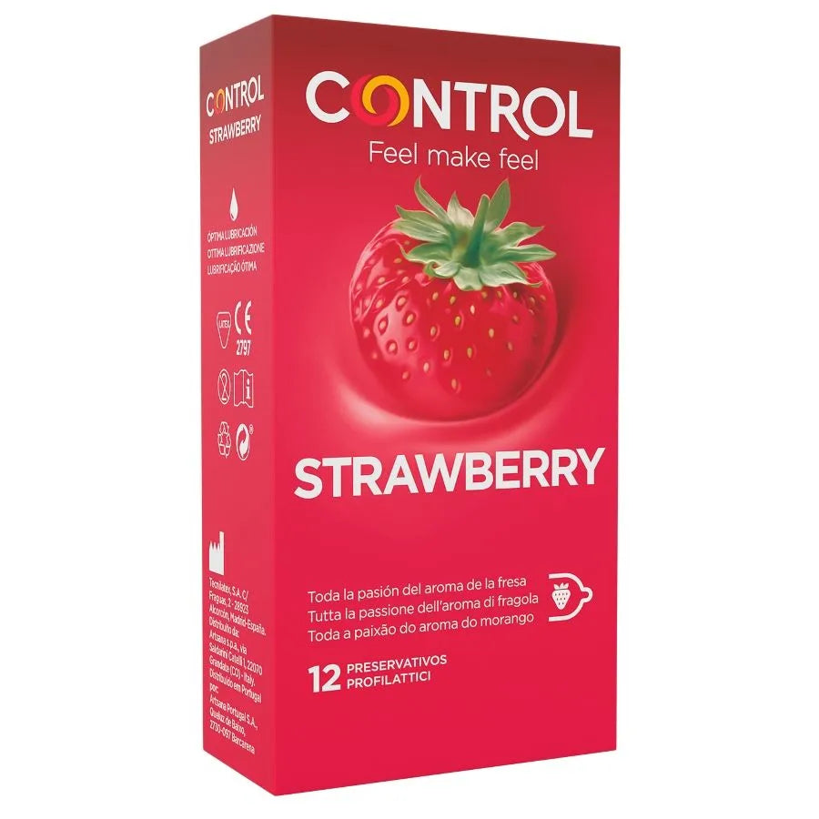 Préservatifs Ergonomiques Goût Fraise Lubrifiés