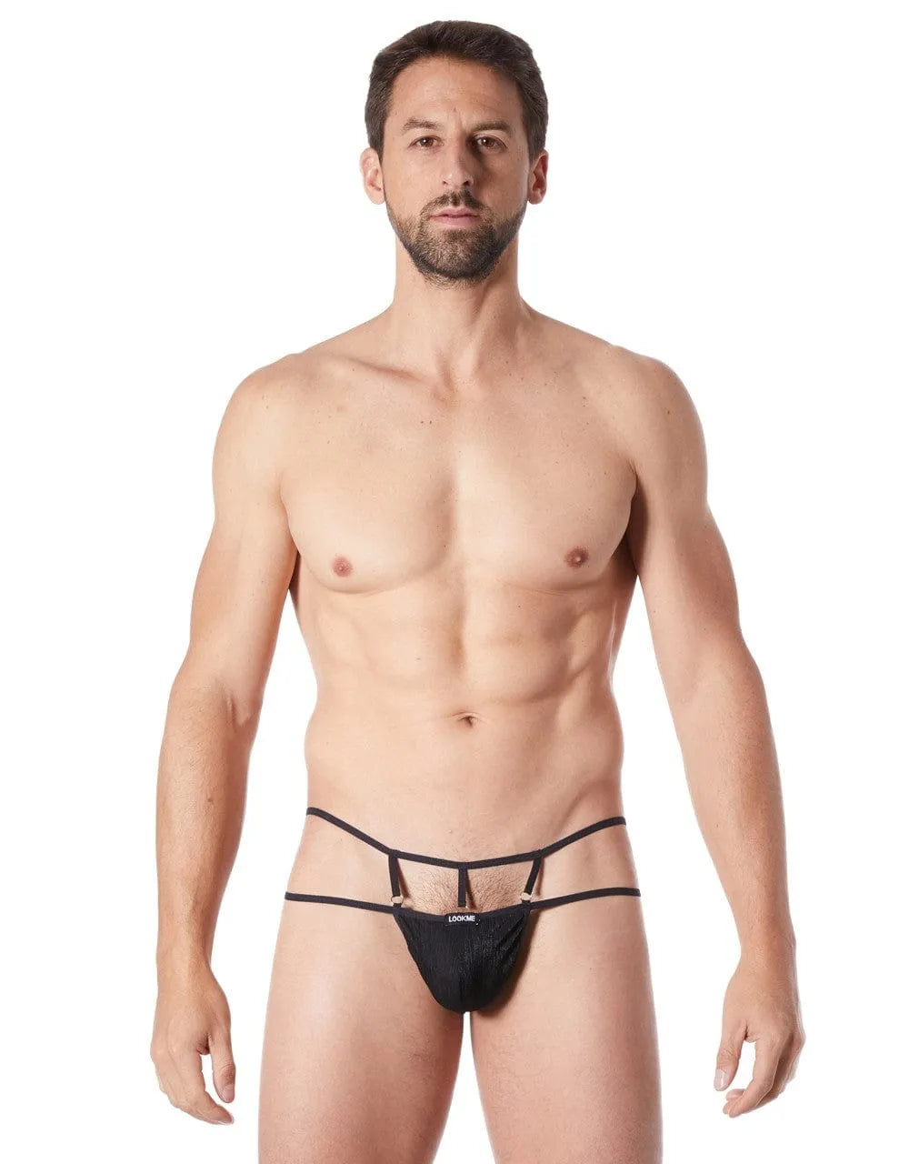 String Sexy Noir Élégant Avec Ornements Croisés