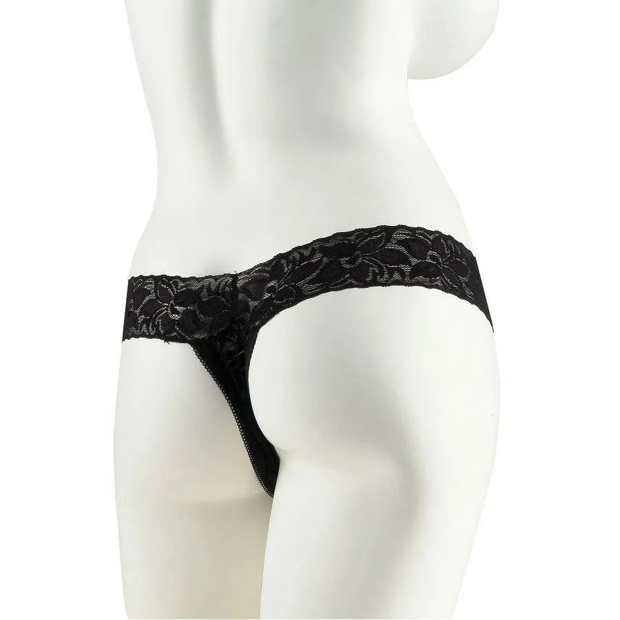 String À Taille Basse Avec Micro-Stimulateur Vibrateur Télécommandé