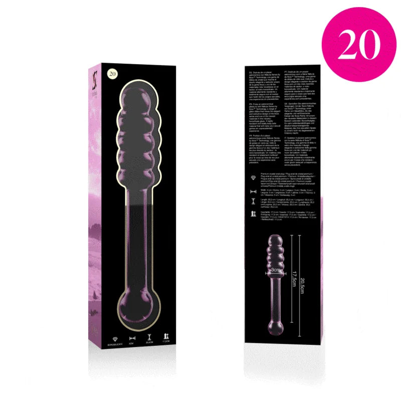 Plug anal en verre borosilicate design épuré sextoy haut de gamme pour adultes Ibiza Nebula Series