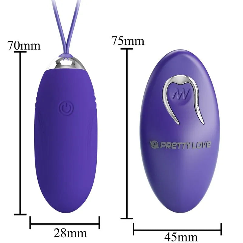 Œuf Vibrant Télécommandé Violet 12 Vibrations