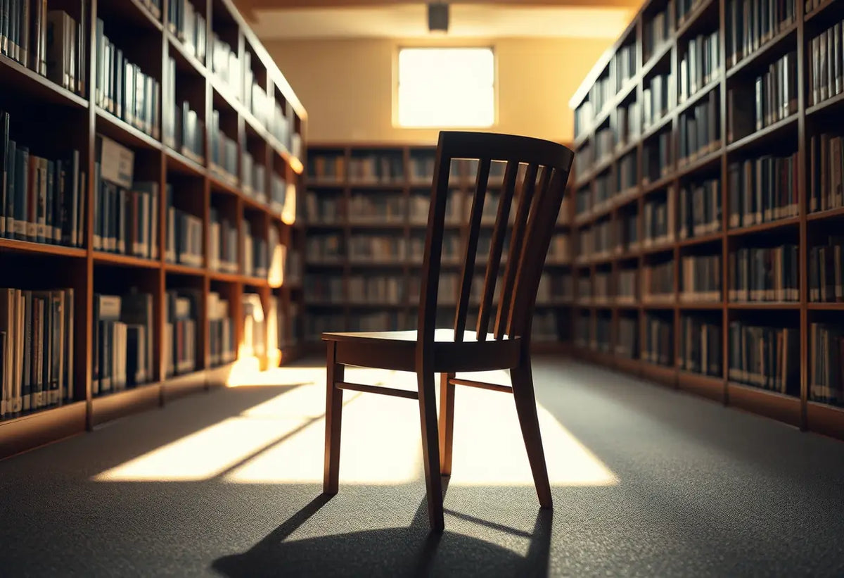 Chaise dans la bibliothèque, zone de lecture calme, éduquer sur le consentement