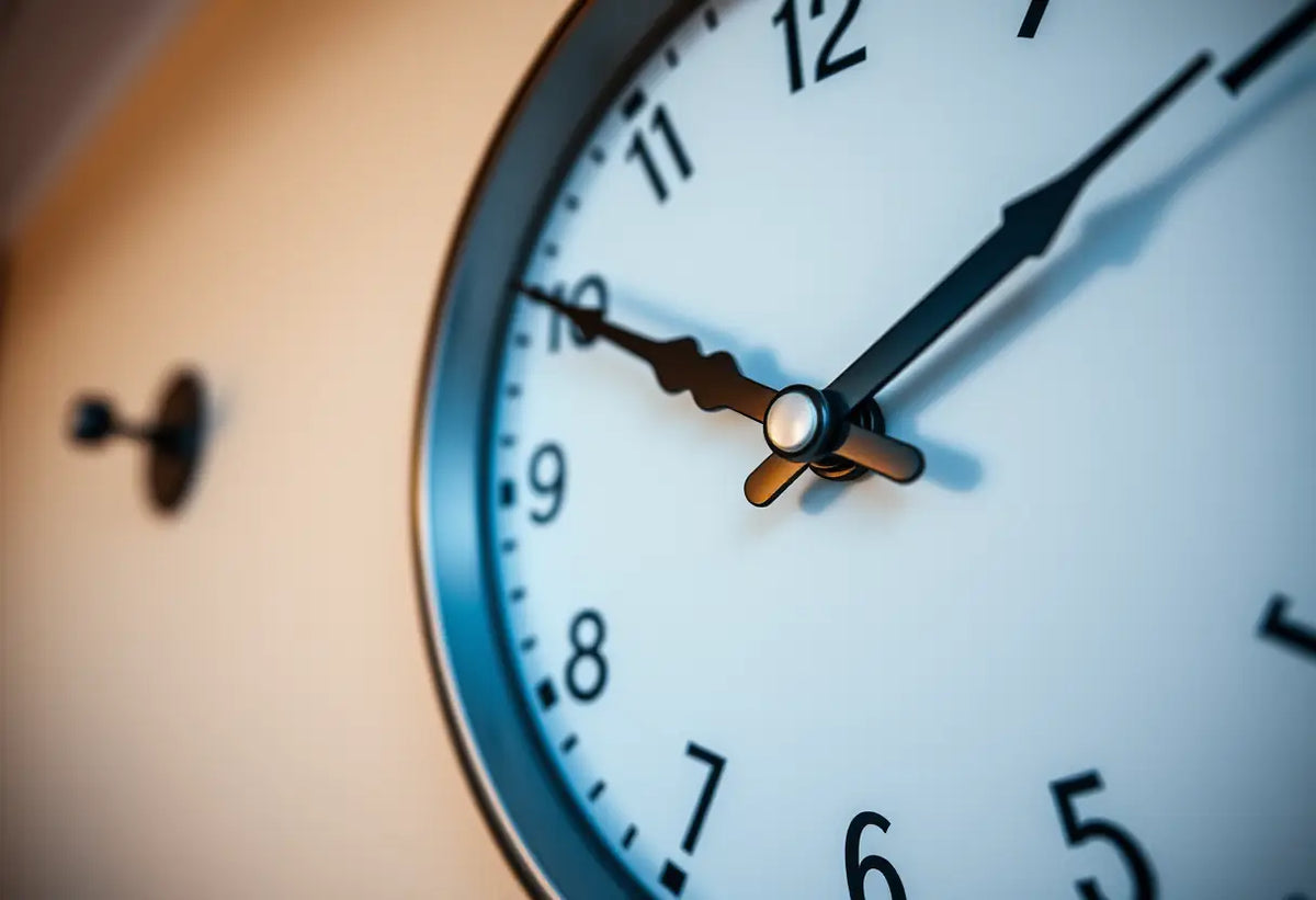 Une horloge murale indiquant l'heure pour symboliser le temps précieux des dons d'ovocytes