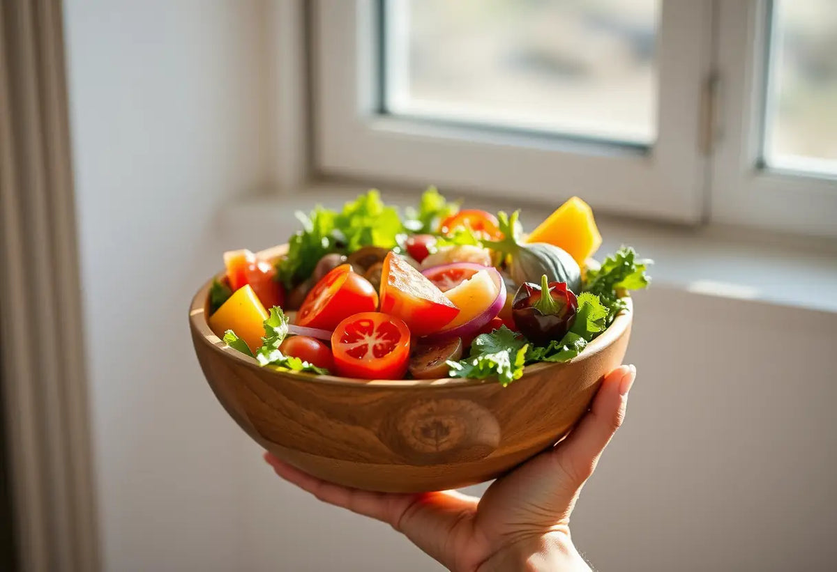 Assortiment de légumes colorés dans une assiette pour promouvoir une bonne alimentation