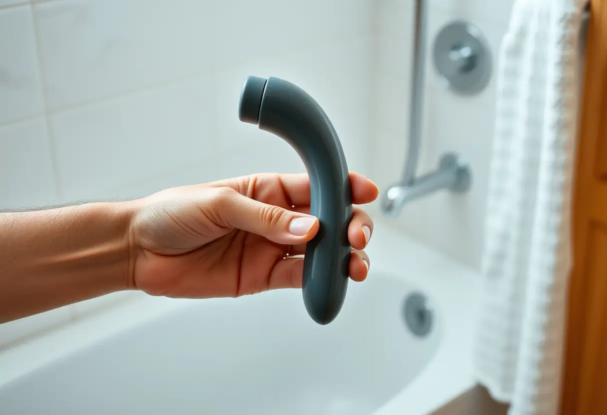 maineur de prostate en silicone dans une salle de bains