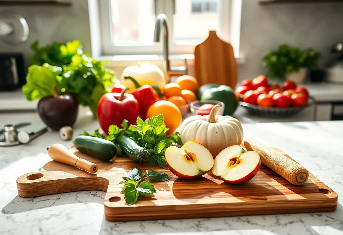 Un plan de travail avec des fruits et légumes pour une alimentation saine et un regain de désir