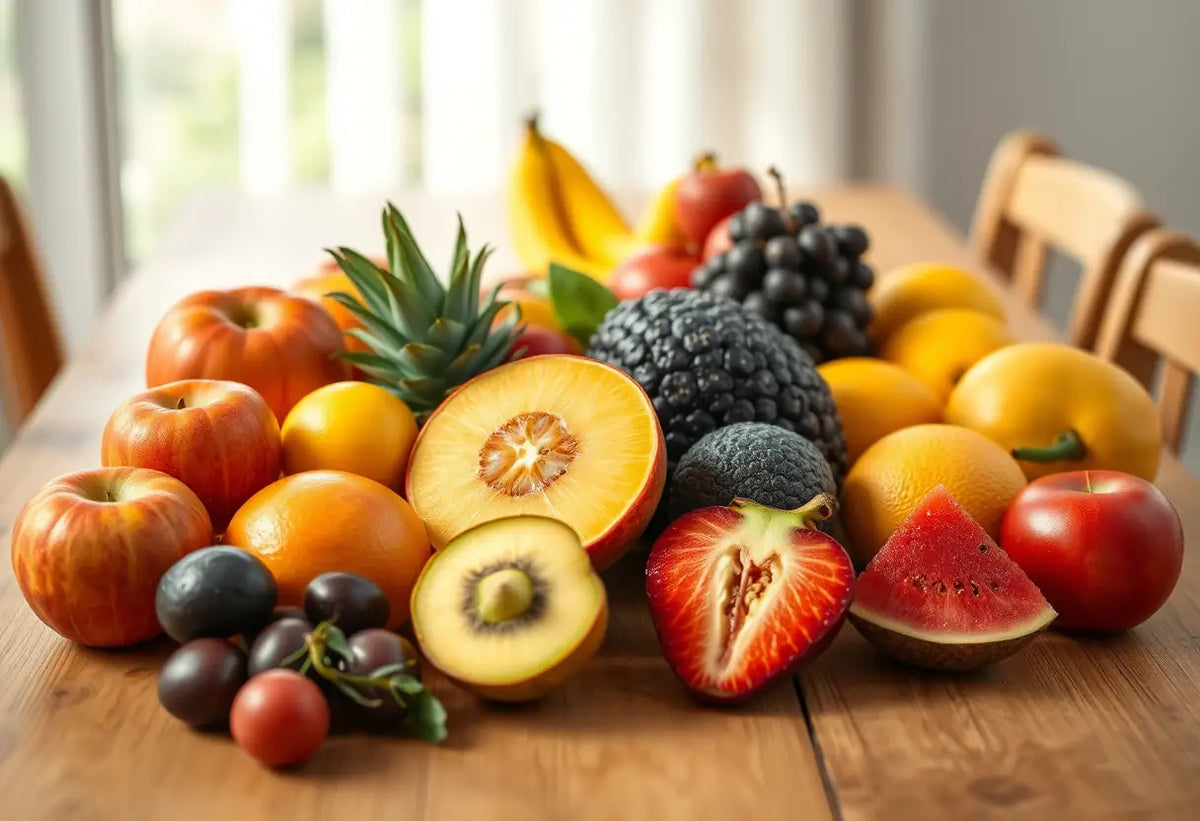 Un buffet garni de fruits frais, symbolisant une alimentation équilibrée pour soutenir la libido.