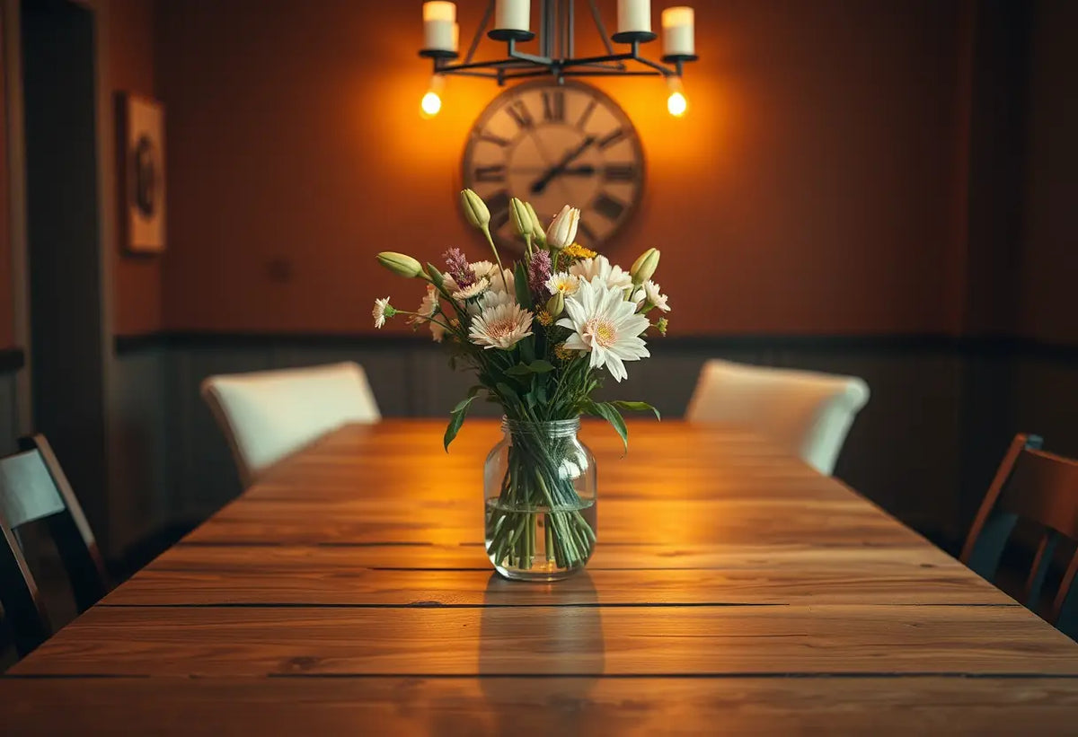 Table avec vase de fleurs fraîches pour illustrer le pouvoir de dire non