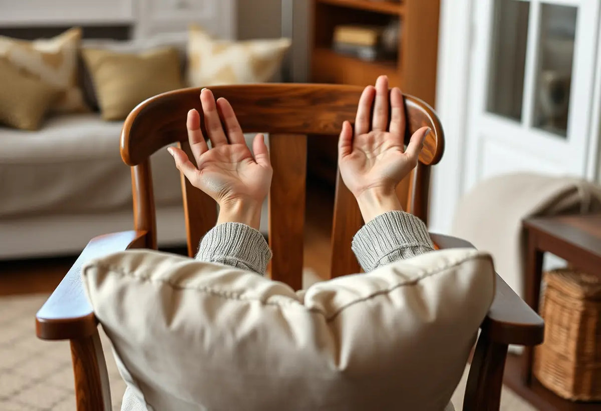 Un fauteuil rembourré dans un salon calme