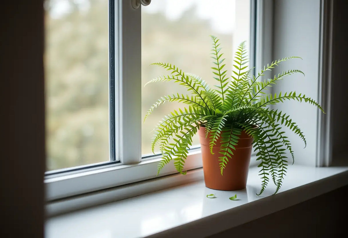 Plante verte sur un rebord de fenêtre, symbole de croissance et de renouvellement pour les couples