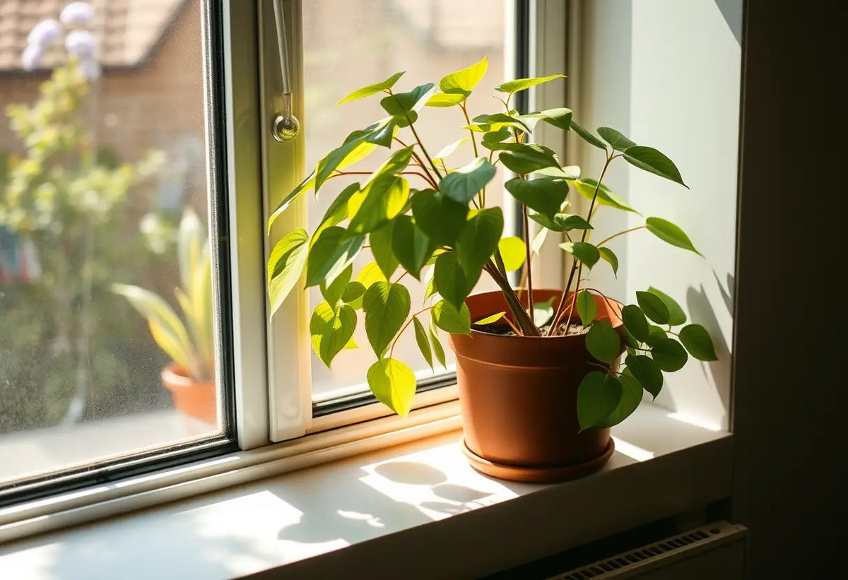 Une plante en pot sur un rebord de fenêtre, évoquant la croissance et le renouveau dans le contexte de la reconquête