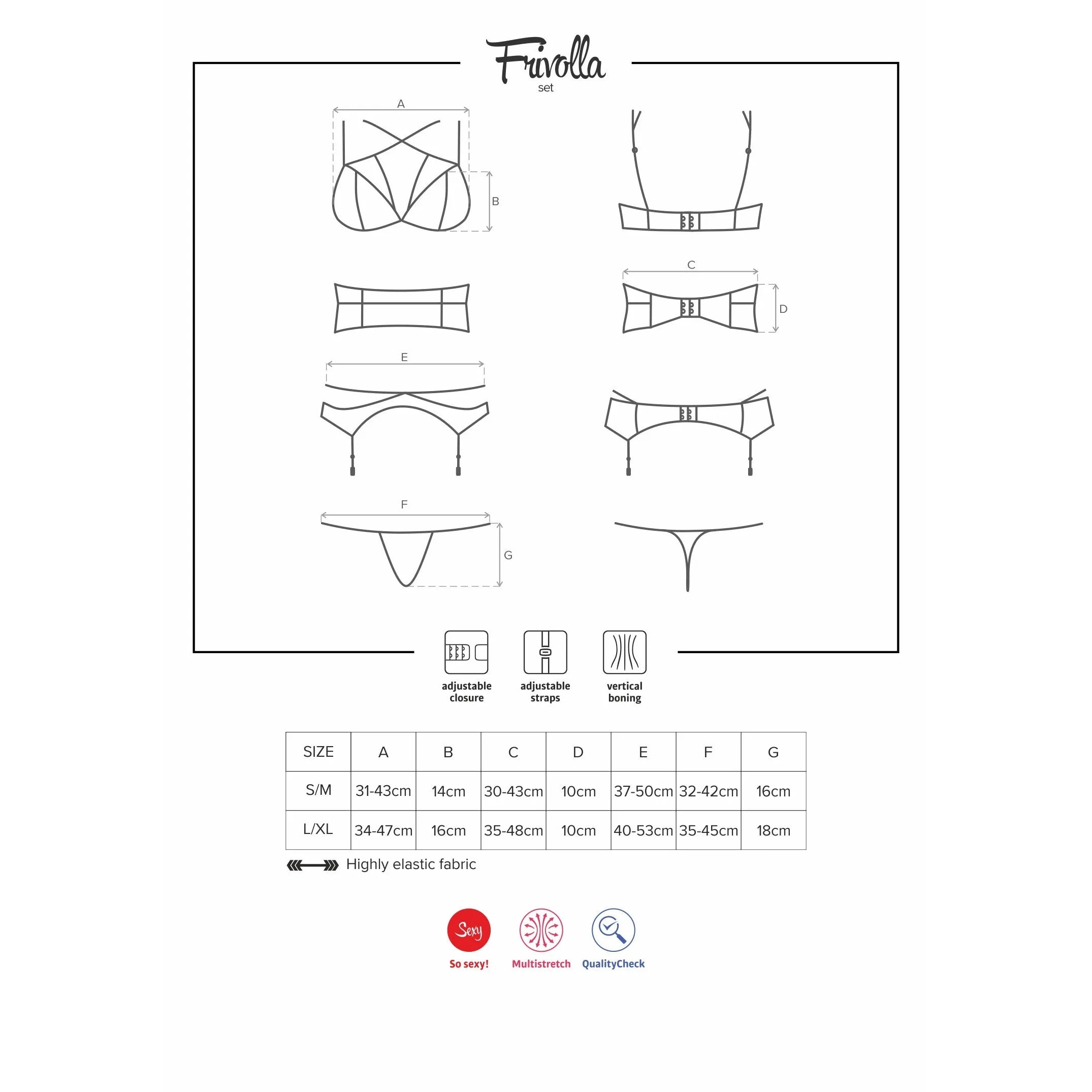 Ensemble lingerie dentelle noire 4 pièces, bretelles réglables, résille délicate, maintien sculptant, glamour et séduisant.