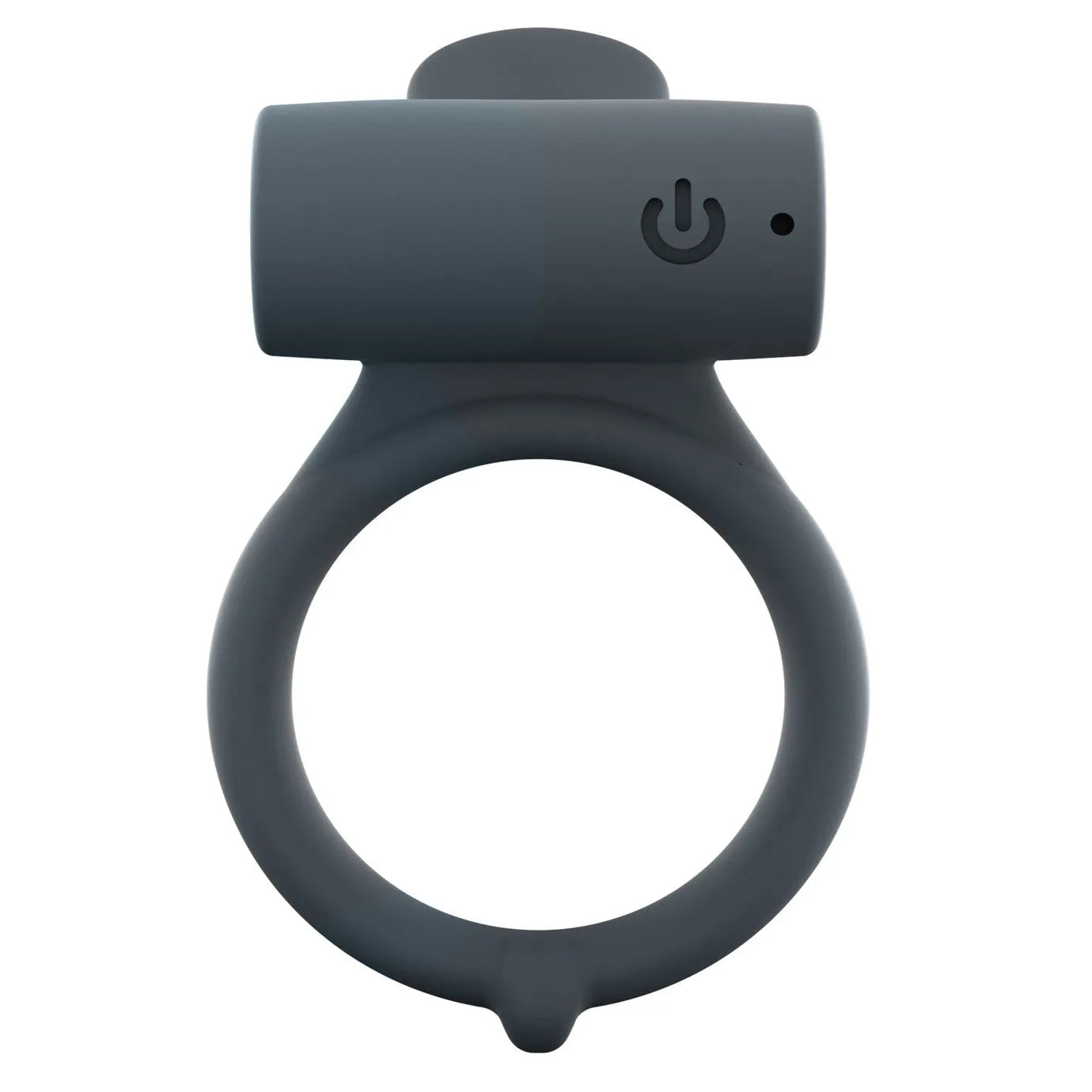 Anneau vibrant gris foncé silicone, ergonomique, étanche, rechargeable, stimulation clitoridienne, trois vitesses.