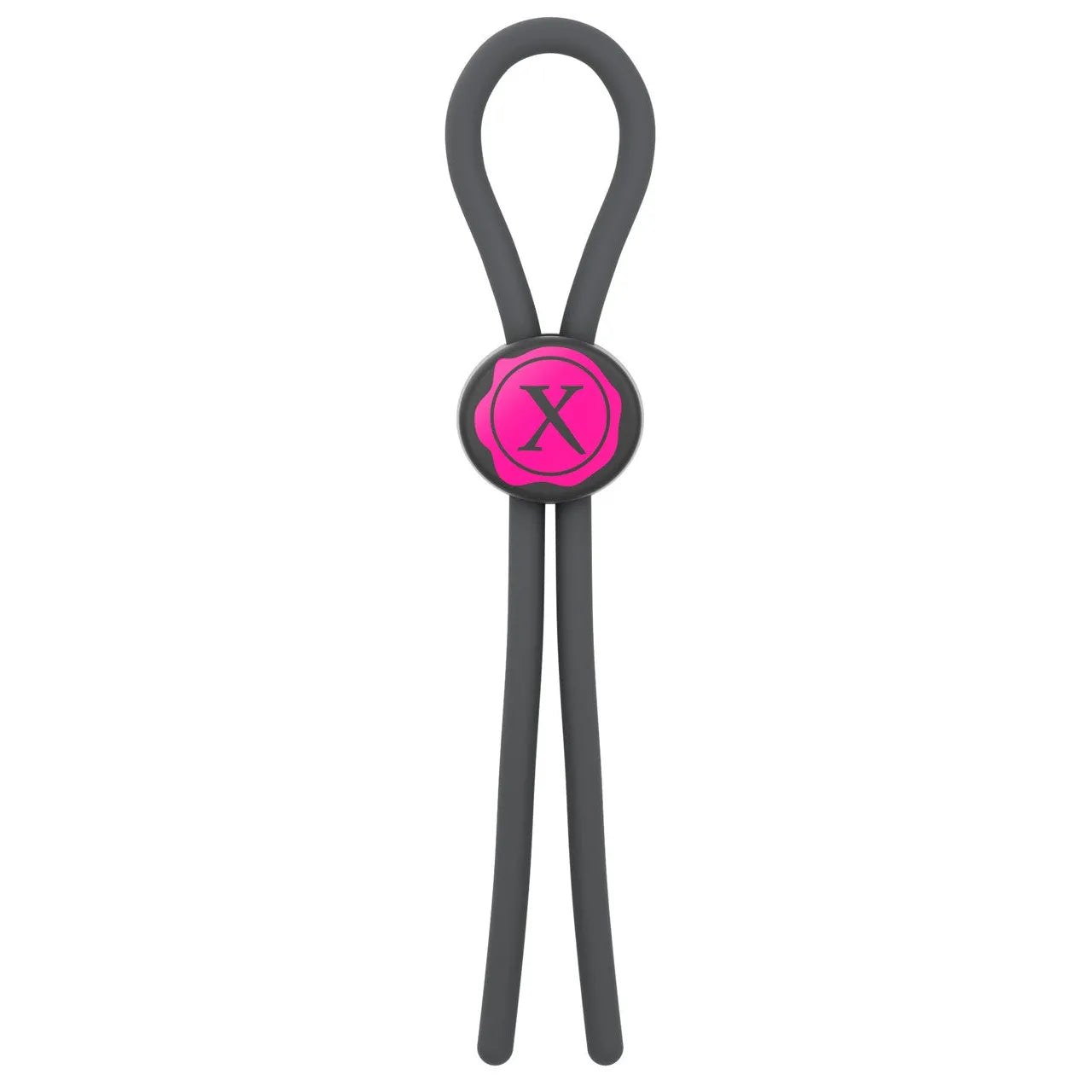Anneau lasso ajustable en silicone noir, discret et confortable, pour prolongation érection et intensification plaisir.