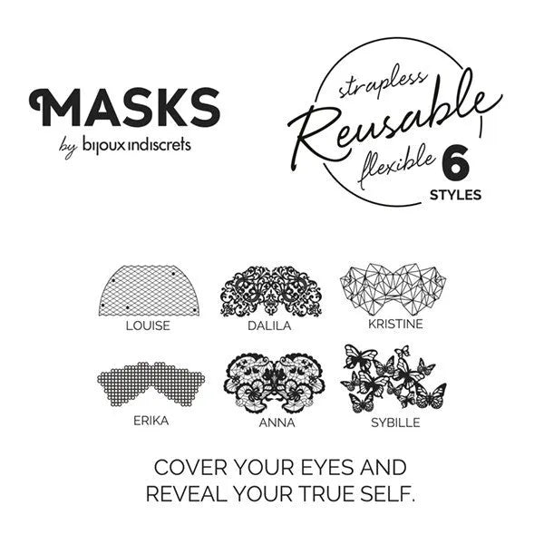 masque vinyle noir sexy réutilisable adhésifs confortable ajustable taille unique élégant mystérieux soirées pimentées événements costumes séduisant glamour