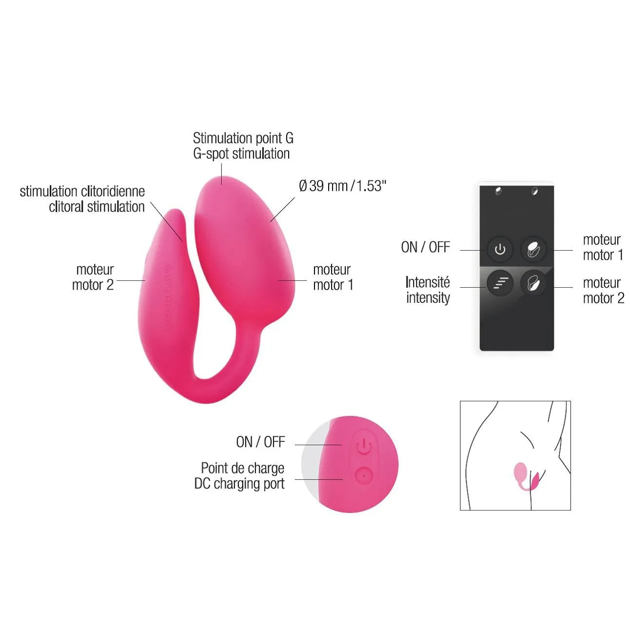 Wonderlove oeuf vibrant télécommandé silicone stimulation clitoridienne point G waterproof couple