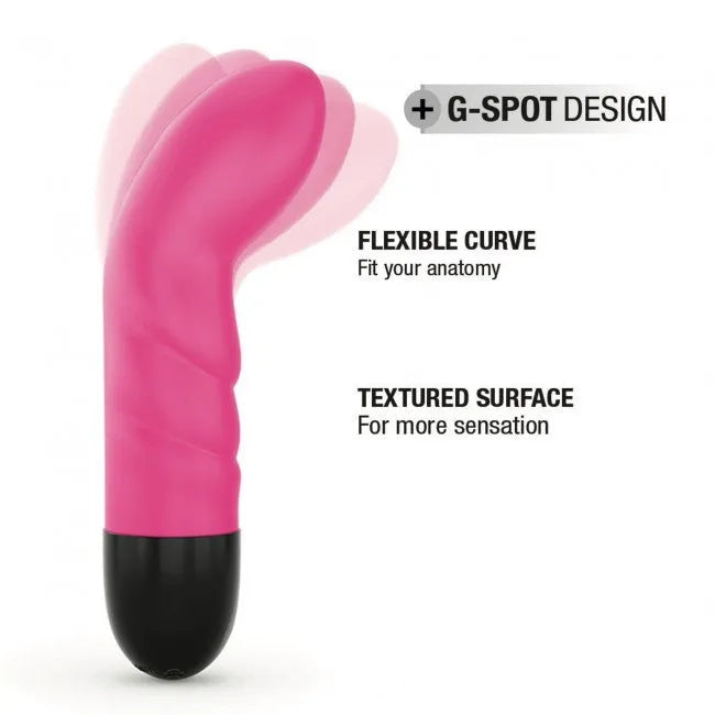 Vibromasseur stimulation point G silicone waterproof rechargeable 10 modes rose
