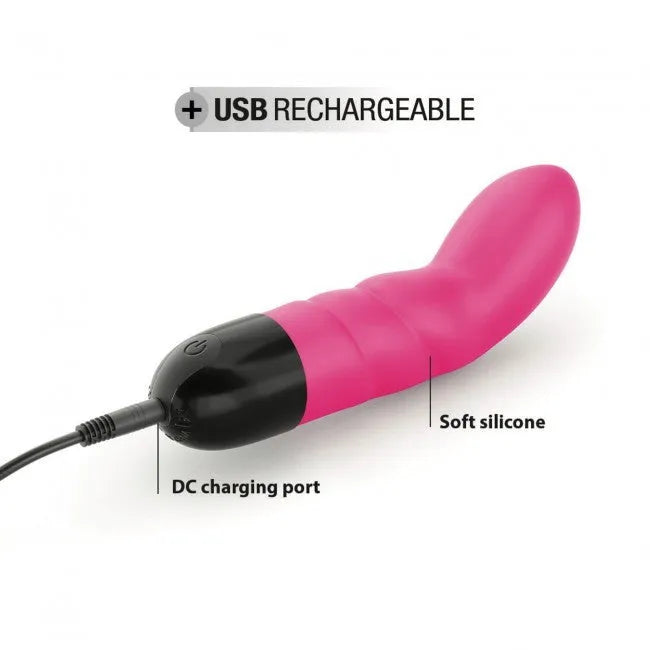 Vibromasseur stimulation point G silicone waterproof rechargeable 10 modes rose