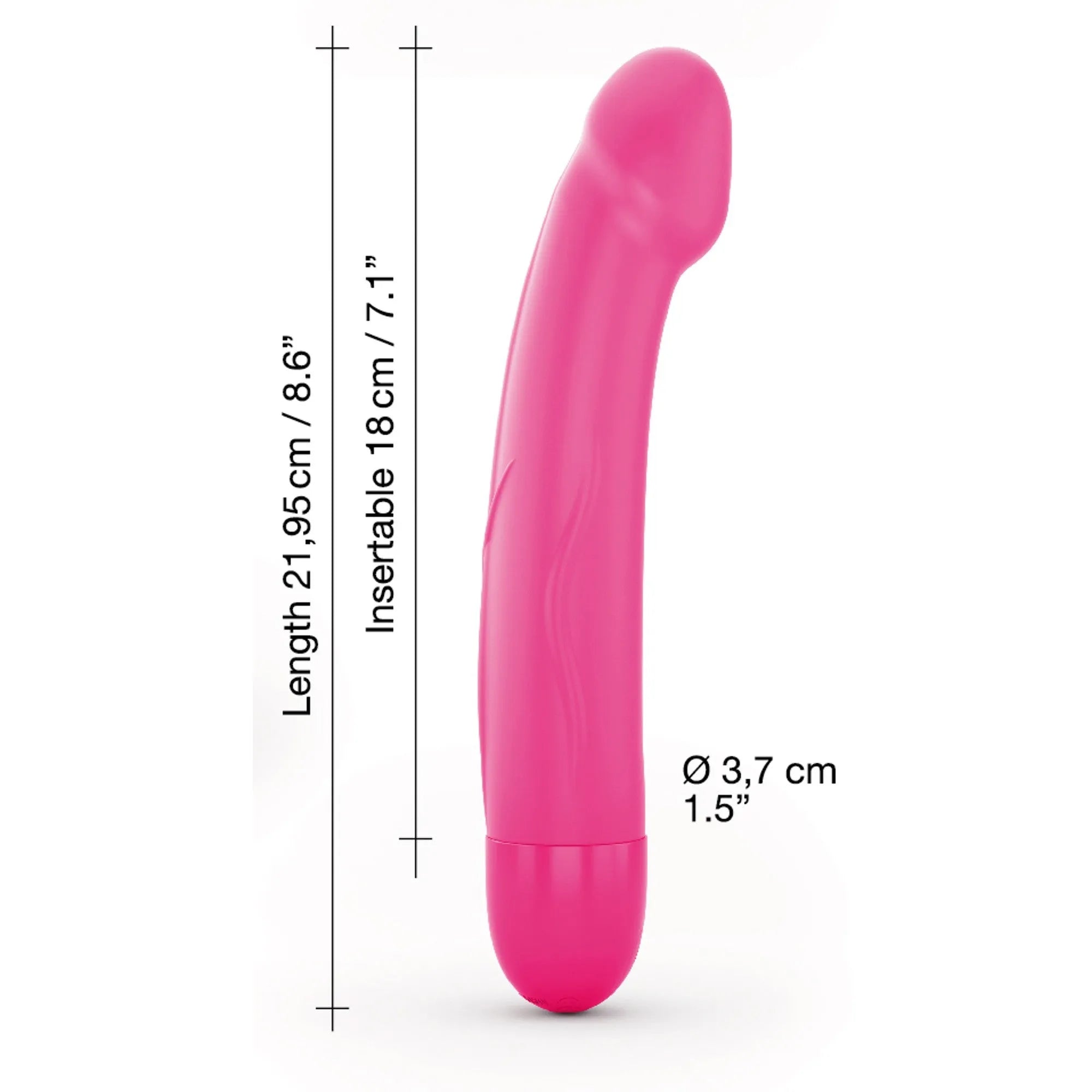 Vibromasseur rechargeable silicone magenta 22 cm waterproof 10 modes vibration