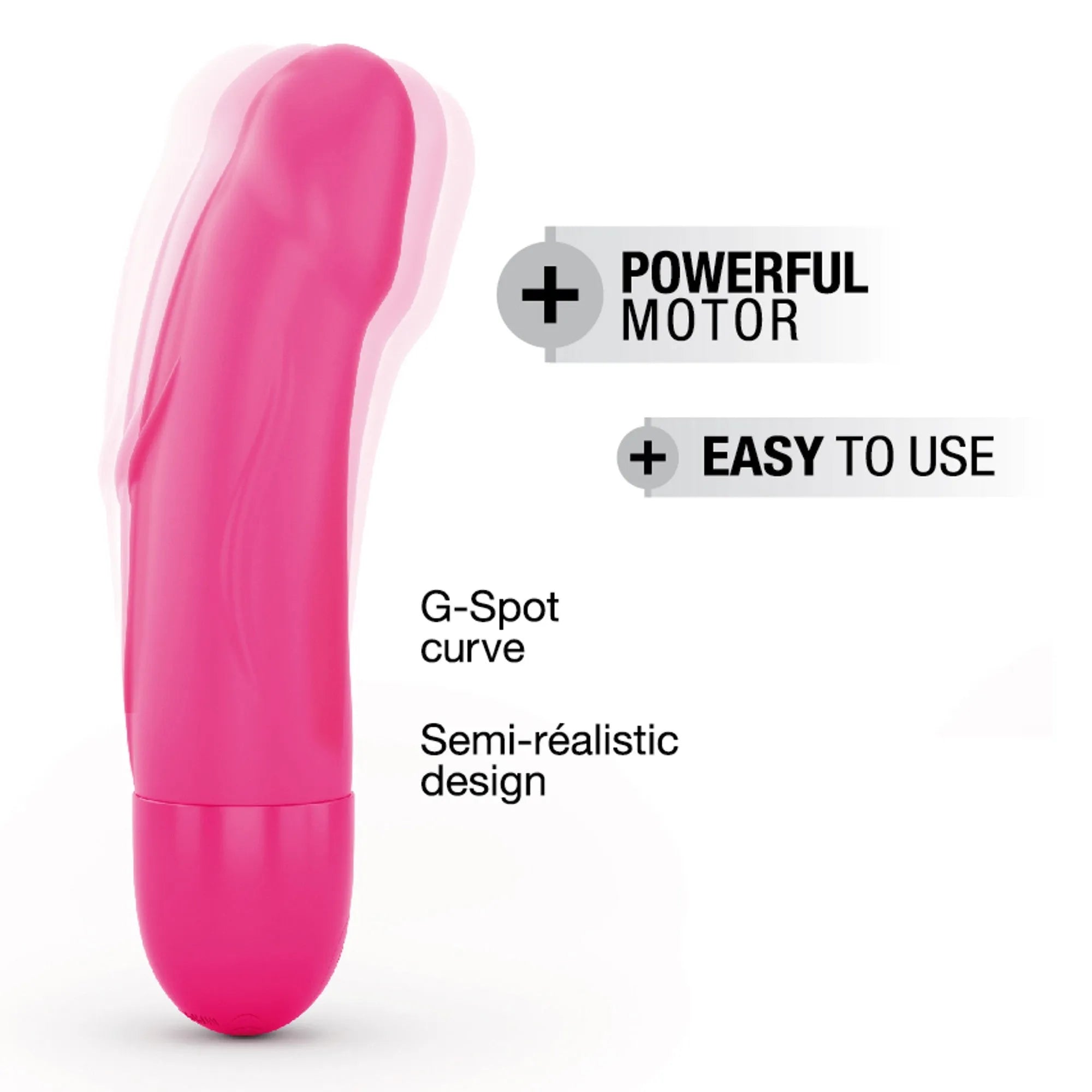 Vibromasseur silicone rechargeable waterproof 10 modes vibrations magenta 16 cm