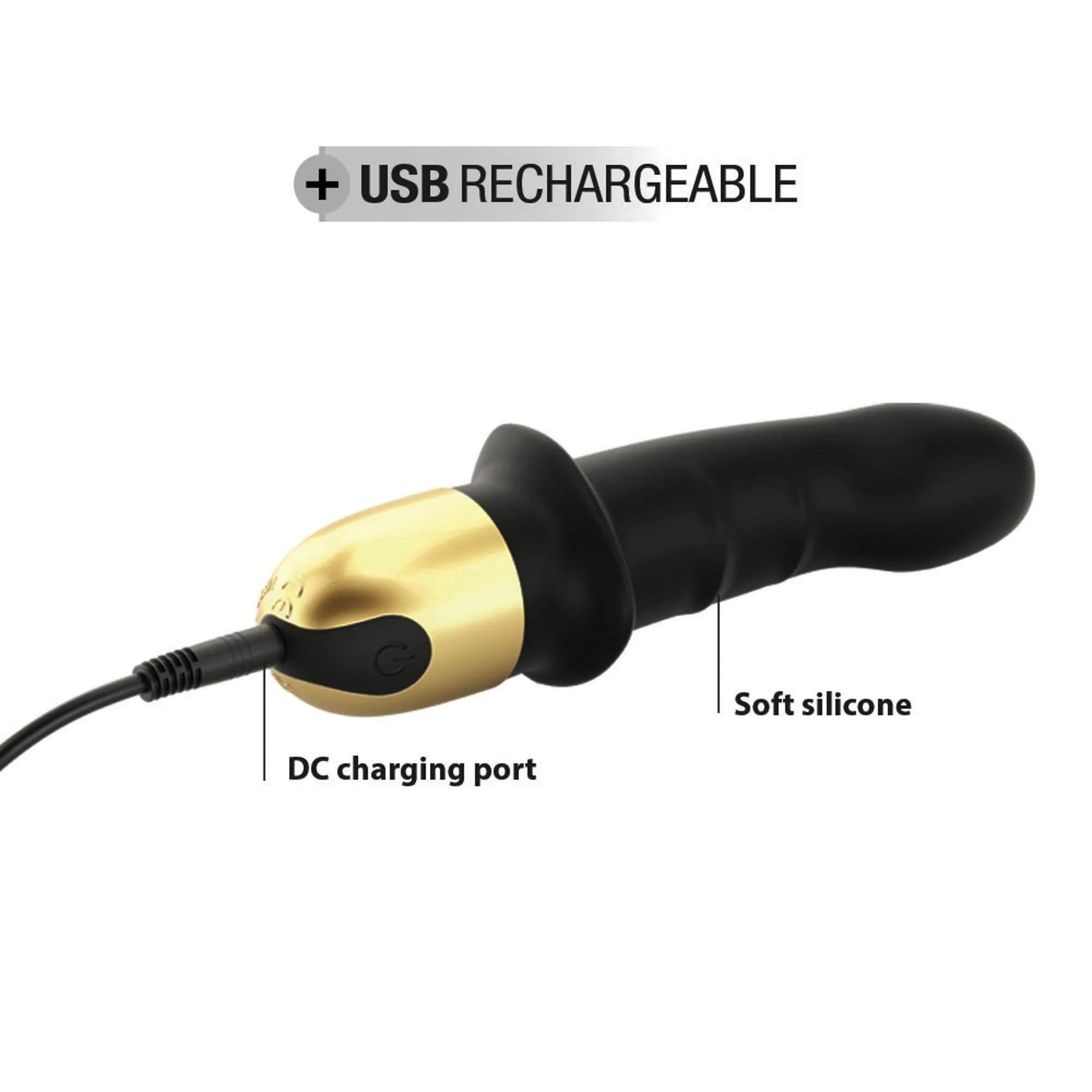 mini vibromasseur rechargeable USB silicone noir or waterproof dix modes anal compact discret élégant ergonomique doux sans phtalates voyage