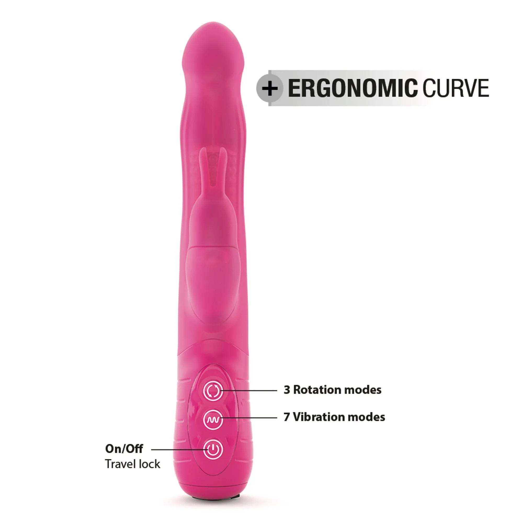 Vibromasseur rechargeable waterproof Dorcel Baby Rabbit magenta silicone 7 modes