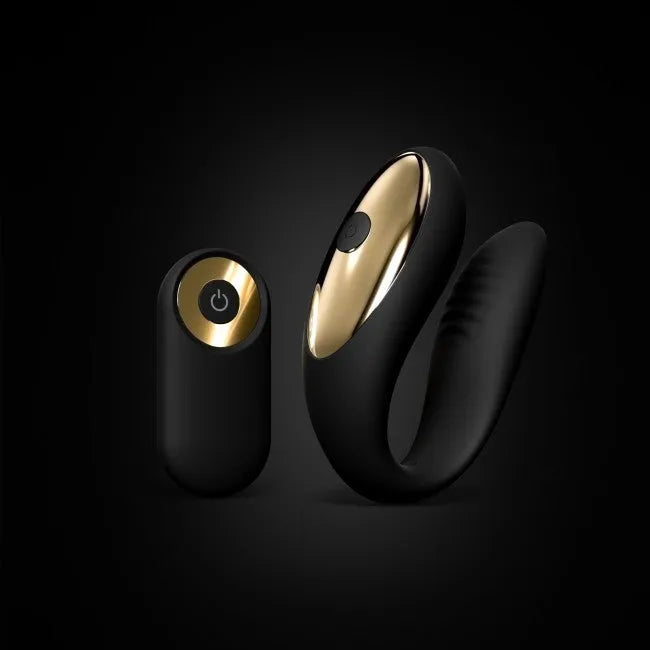 Stimulateur point G clitoridien silicone flexible télécommande Dorcel Noir Or