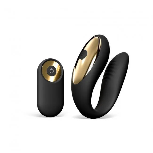 Stimulateur point G clitoridien silicone flexible télécommande Dorcel Noir Or
