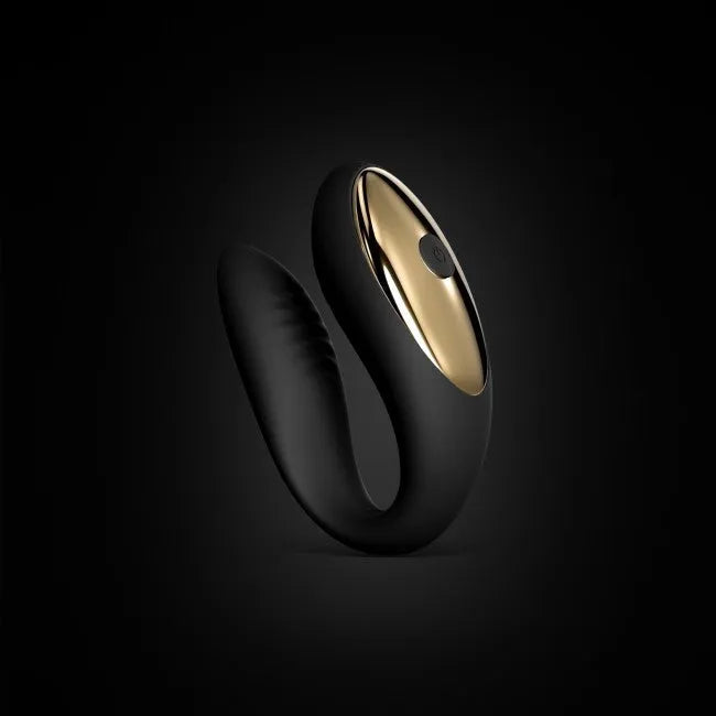 Stimulateur point G clitoridien silicone flexible télécommande Dorcel Noir Or