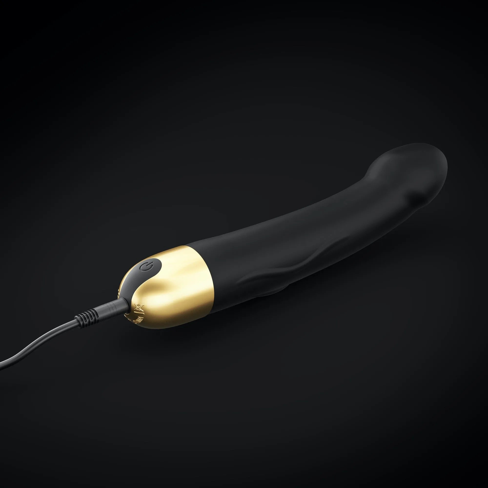 Vibromasseur gonflant ergonomique silicone noir or 10 modes vibrations