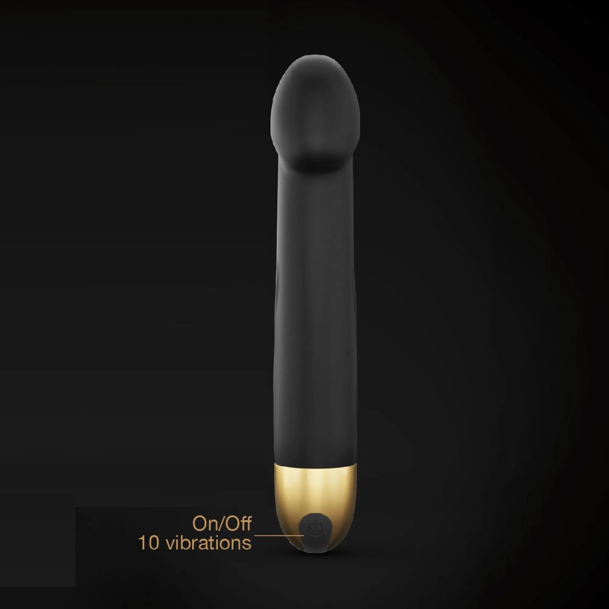 Vibromasseur gonflant ergonomique silicone noir or 10 modes vibrations