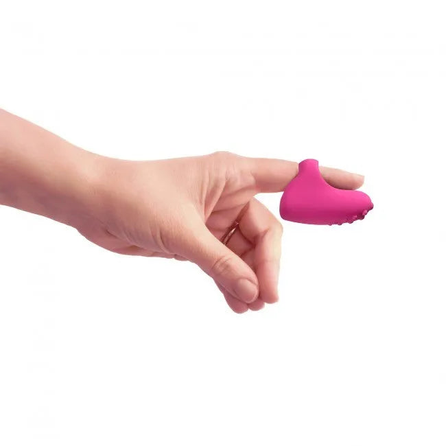 Stimulateur clitoridien vibrant silicone doux USB Magic Finger rose discret