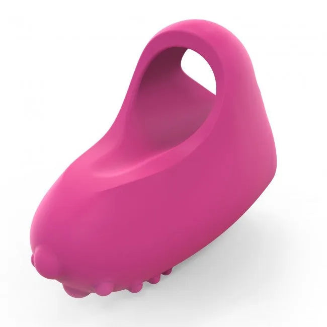 Stimulateur clitoridien vibrant silicone doux USB Magic Finger rose discret